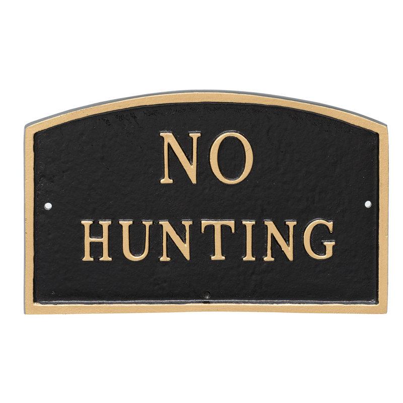 Plaque de jardin sans relevé de chasse, Noir / or, H 13 po x l 21 po x P 0,25 po