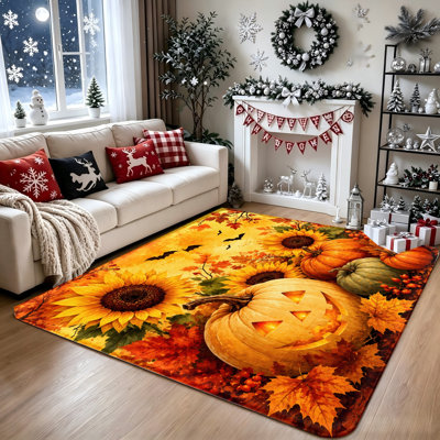 Tapis anti-dérapant Halloween Pumpkin Sunflower