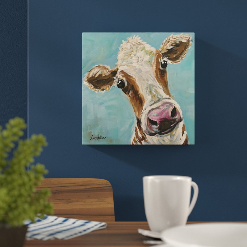 Cow Miss Moo Moo by Lee Keller - Wrapped Canvas Painting, 45cm H x 45cm W x 2cm D