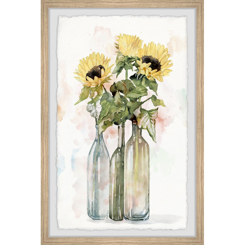 Spring Flowers In Bottle II - Single Picture Frame Painting, 30cm H x 20cm W 