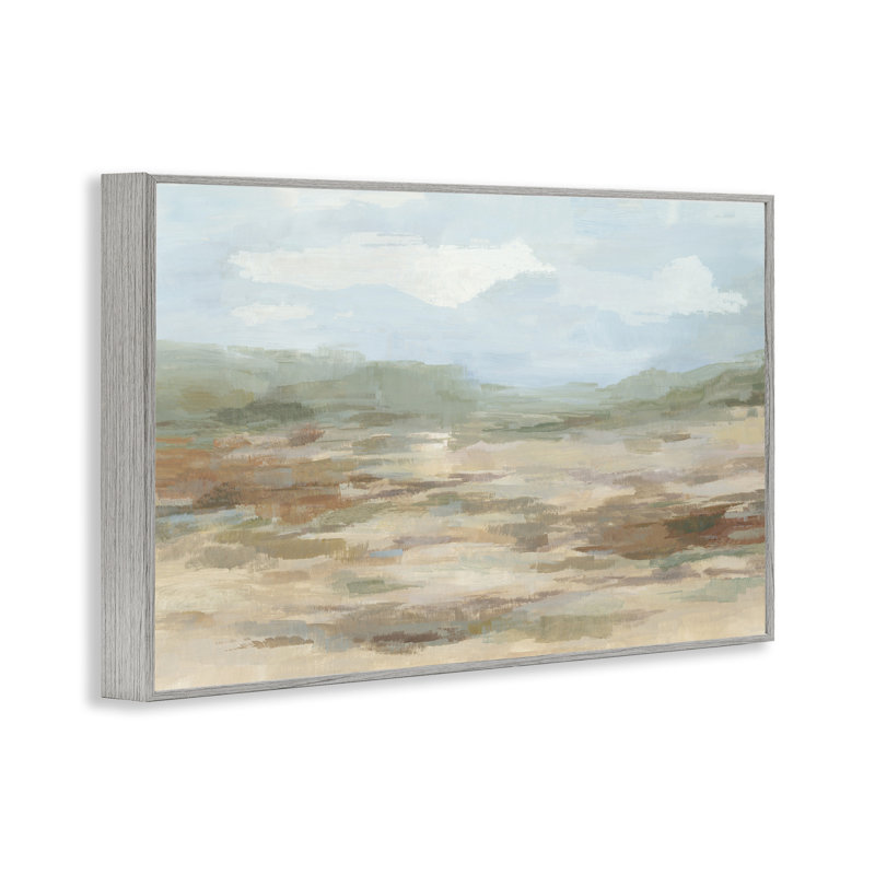 «Desert Calm Abstract View», estampe numérique, design par Hannah Dawson, H 12 po x l 18 po, Estampe numérique Farmhouse