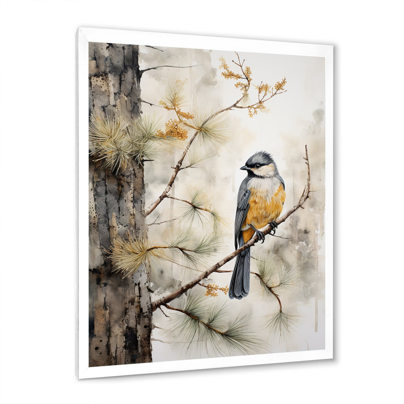Forêt, gardiens du minimalisme I - animaux, impressions d'art mural, H 32 po x l 24 po x P 1 po, Cadre photo blanc
