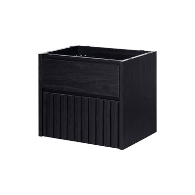 Sherwin 24 in. W x 18 in. D x 20 in. H Slat Modern Coastal 2-Drawer Wall Mounted Bath Vanity Cabinet Only (Sink Basin Not Included)