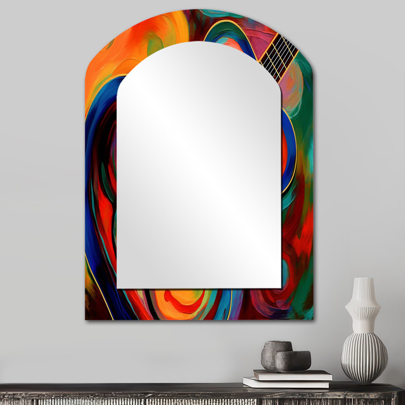 «Music In Color III», miroir mural décoratif asymétrique, 34 po x 25 po
