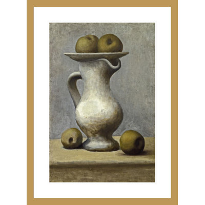 Still Life with Pitcher and Apples by Pablo Picasso -Framed Giclee Print