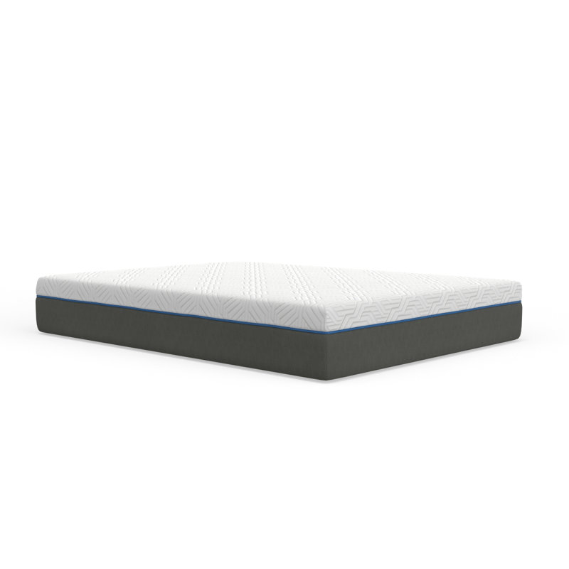 Matelas 12 po en mousse viscoélastique gélifiée ferme avec support de bord et grille d'aération simple, Lit simple