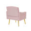 Fauteuil en velours rose avec pieds en métal