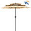 3 parasols de patio avec manivelle, inclinaison et résistance au vent - auvent, structure en acier pour le jardin extérieur, terrasse, abri de jardin de 9 pieds pour la cour arrière, abri de construction à manivelle, zone-968924791