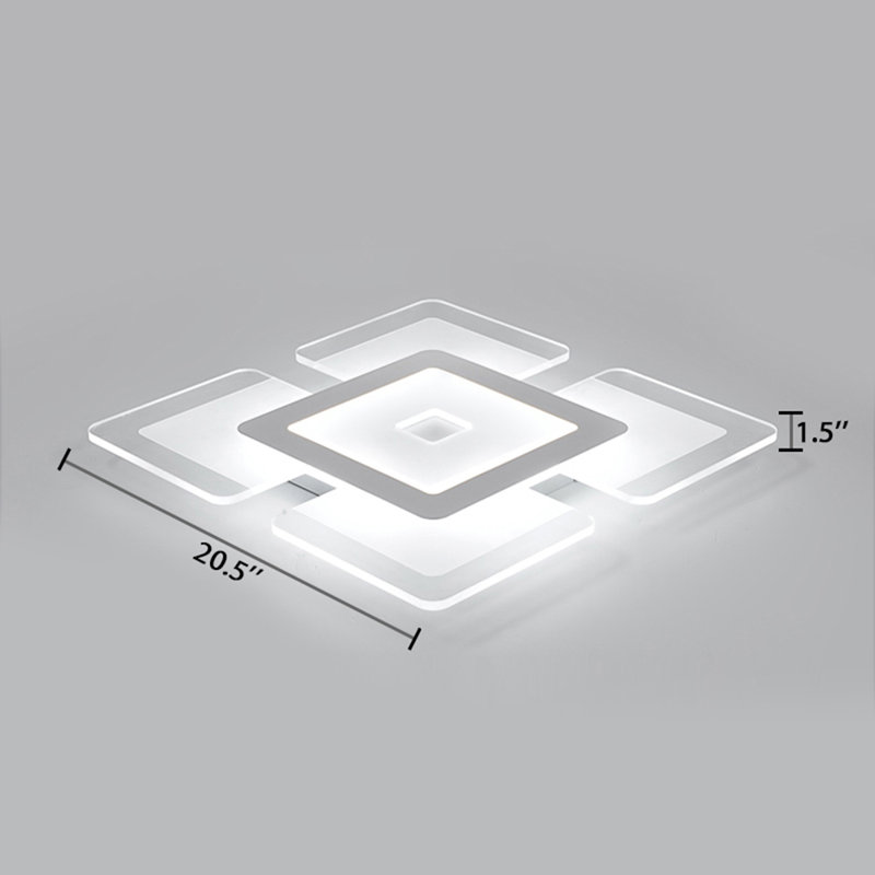 Plafonnier encastré à 1 lumière Andria, H 0,5 po x l 20,5 po x P 20,5 po