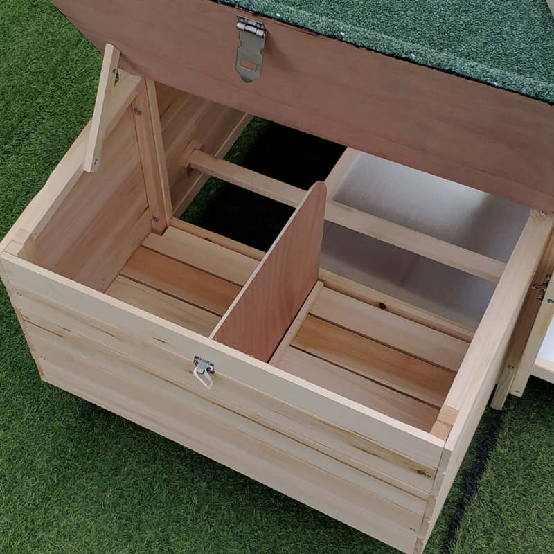 Poulailler en bois 77 po avec boîte de nidification Mignon poulailler extérieur avec rampe à plateau amovible pour jardin