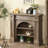 Brown Solid Wood Freestanding Fireplace