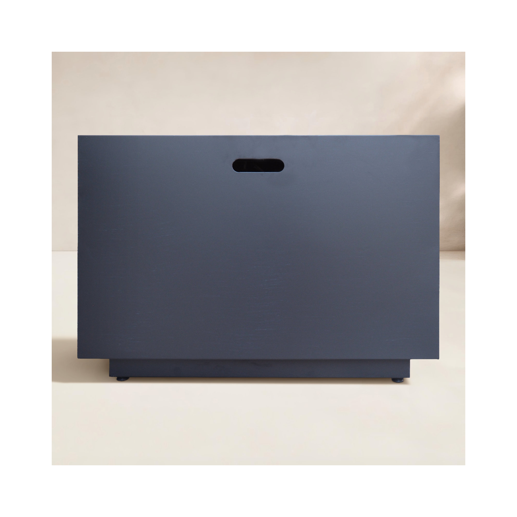 Alsacia Square Concrete Fire Pit Table, Dark Gray