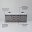 Ensemble de meuble-lavabo double l 84 po x P 22 po et miroirs 34 po Marsyas-2103306856-2040975065