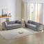 Canapé Chesterfield en velours 3 places avec accoudoirs roulés, idéal pour les salons-238302978