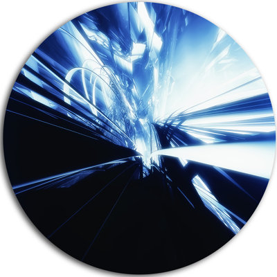 « 3d abstract art blue black », impression sur métal
