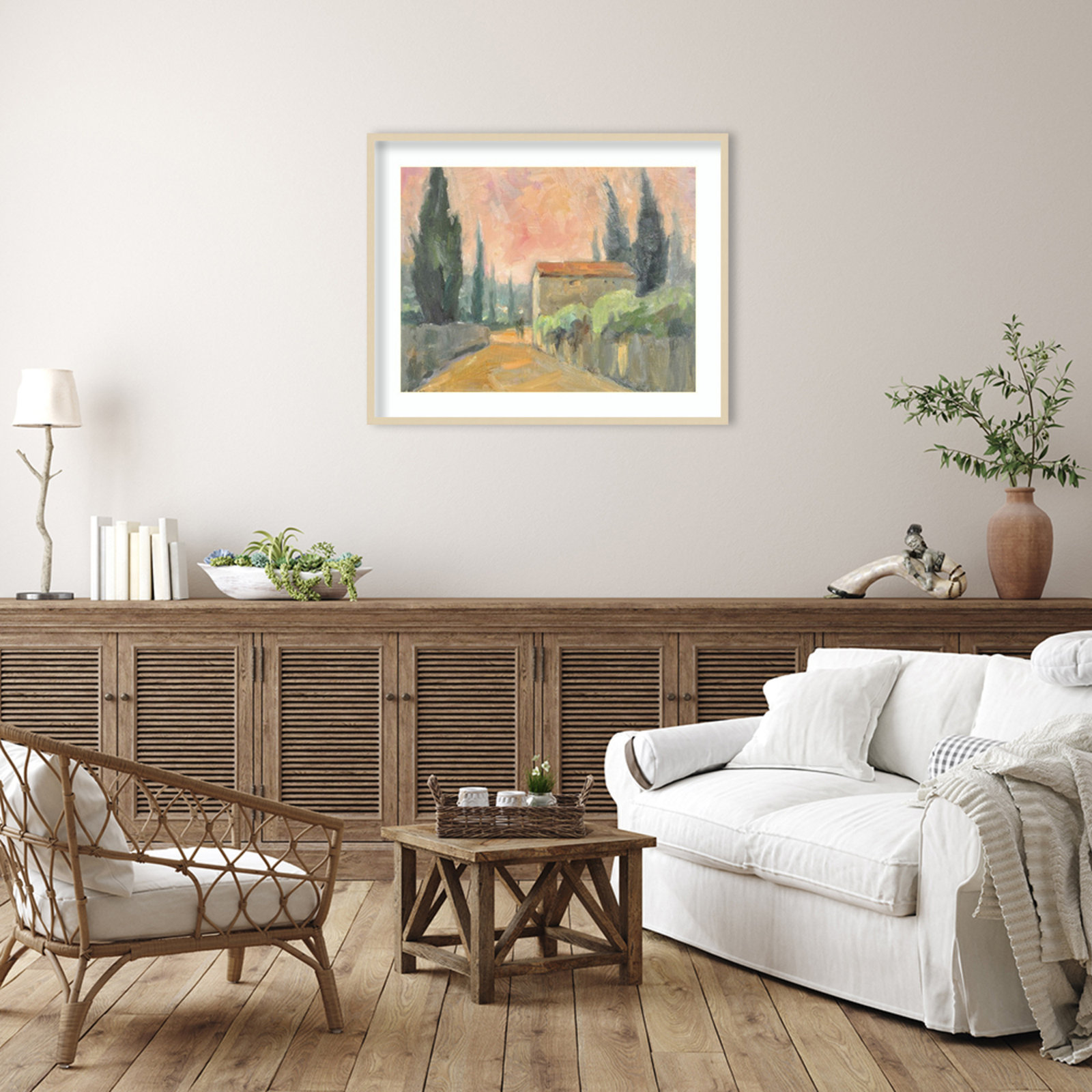 Tuscan Farmhouse Print, Brown, 33" H x 41" W