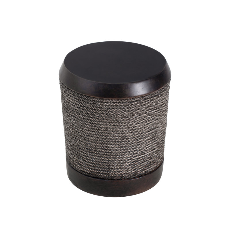 Table de bout durable Mgo, conception cylindrique compacte, charme rétro pour la maison et le patio