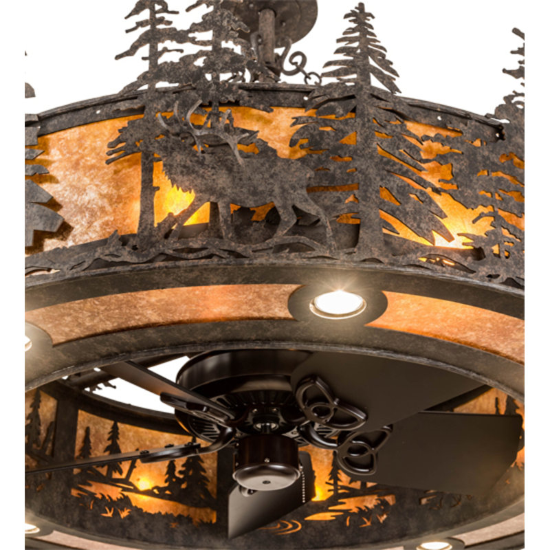 Elk At Dusk Downrod Ceiling Fan