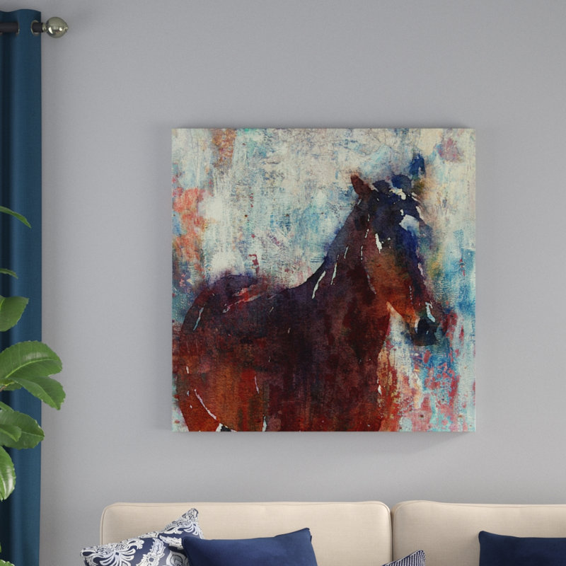 « wild brown cheval », impression sur toile, H 48 po x l 48 po, Toile tendue