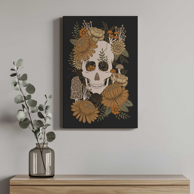 «Autumn Skulls By Lathe & Quill», reproduction d'art sur toile, H 16 po x l 12 po, Toile tendue, Ne s’applique pas