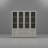 Adjustable Glass Display Cabinet With Frosted Doors And Spacious Storage