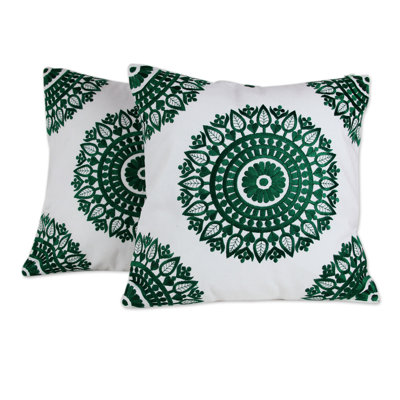 Embroidered Cotton Reversible Pillow Cover