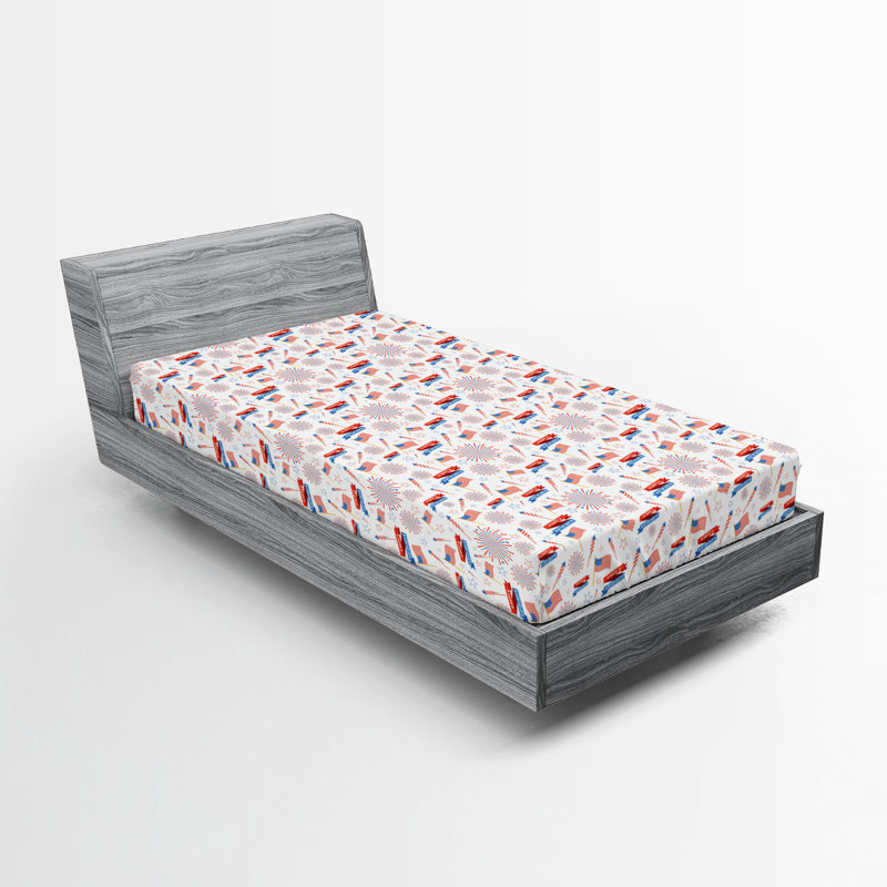 Multicolore drap-housse Ambesonne - 4 juillet, Drap-housse simple TG