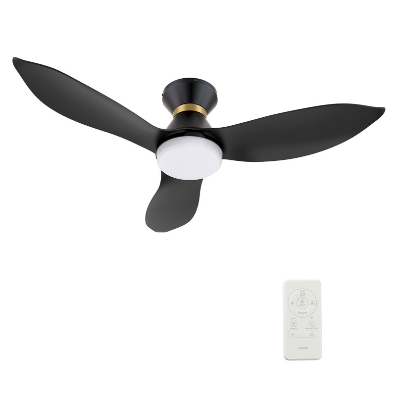 45'''' Smart Ceiling Fan With Remote, Light Kit IncludedWorks With Google Assistant And Amazon Alexa,Siri Shortcut., Black
