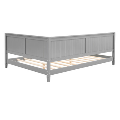 Lit de jour gris de style Mid-Century avec lit en bois de soutien