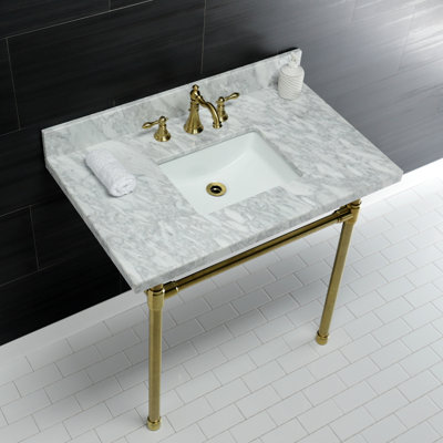 Lavabo de salle de bain console rectangulaire en céramique avec trop-plein Dreyfuss