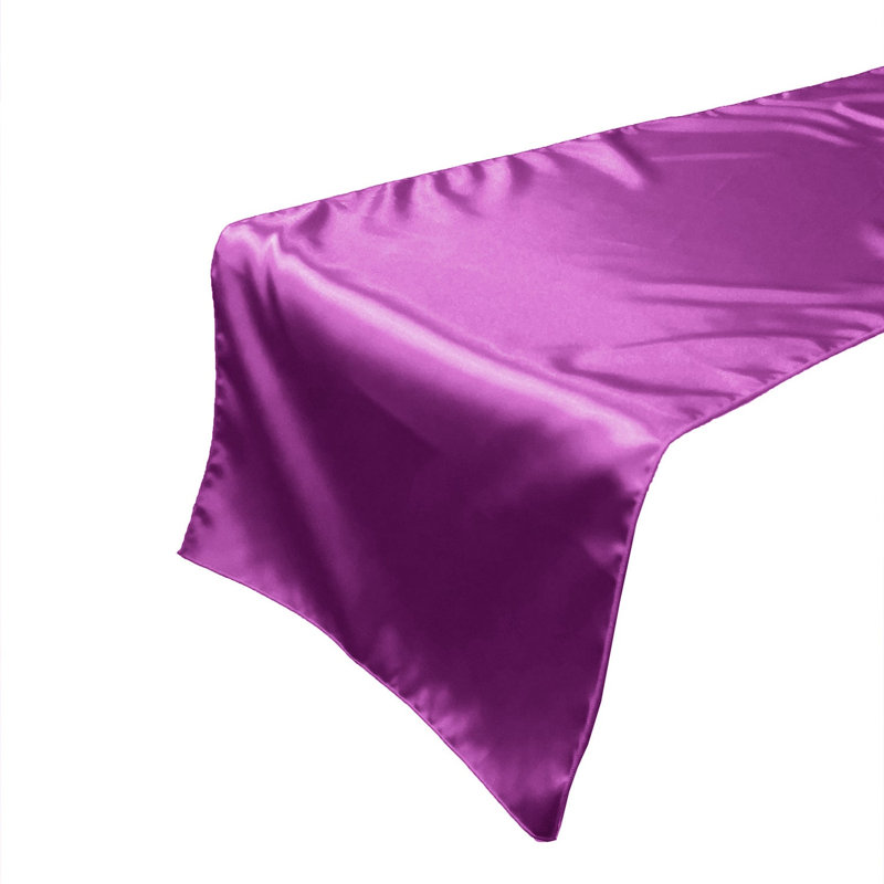 Karisha Rectangle Polyester Table Runnner, 144" x 24", Fuchsia