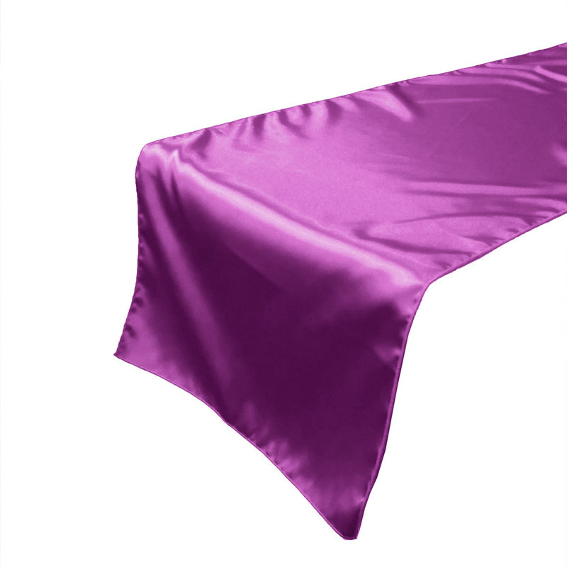 Karisha Rectangle Polyester Table Runnner, 120" x 24", Fuchsia