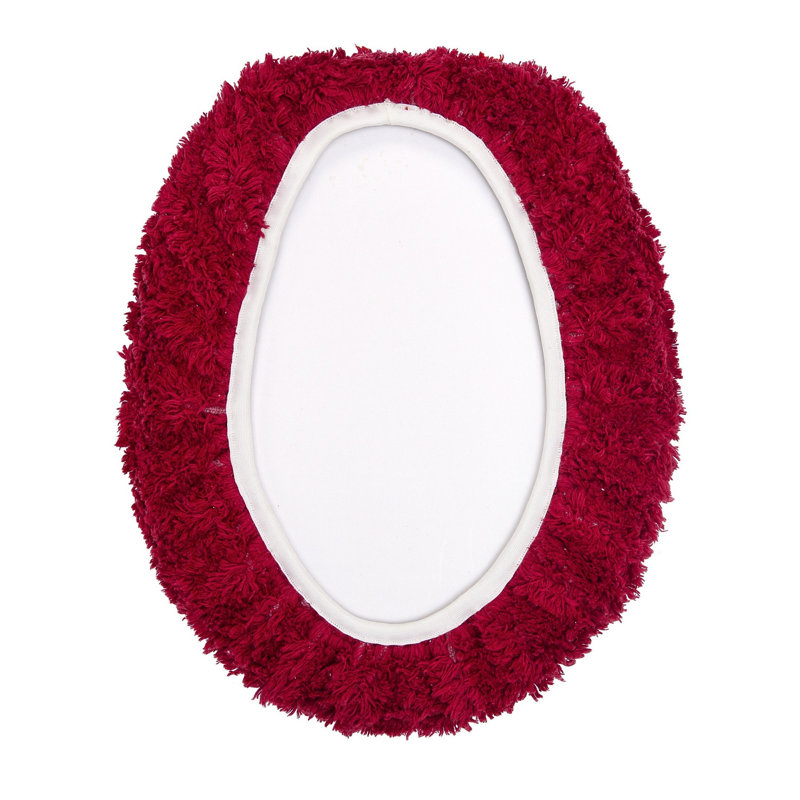 Couvercle de toilette allongé 100% coton Widman, très doux, absorbant et lavable à la machine pour salle de bain principale, d'invités et d'enfants, 18 po x 20 po, blanc / rouge