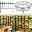 Decorative Metal Garden Fence Panels Set, Gothic Design, No-Dig Border, Black-130056833-130125506