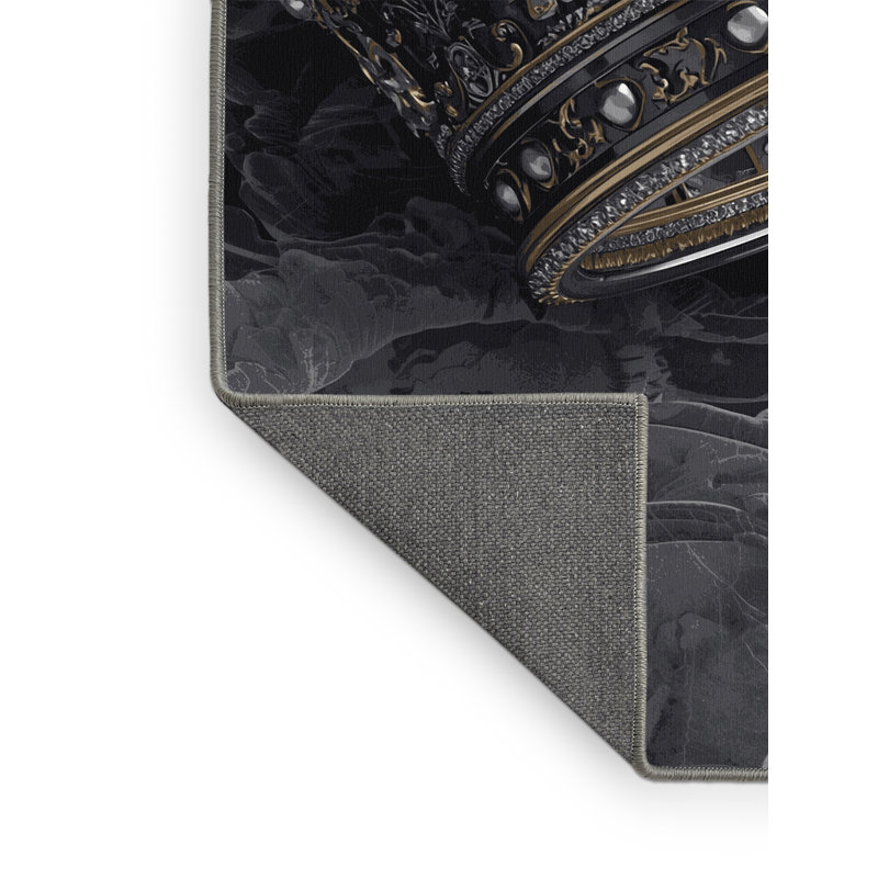 Tapis moelleux moelleux et orné en marbre Glam, 3 x 5