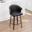 Tabouret de comptoir pivotant rembourré avec structure en bois Devault-296065754