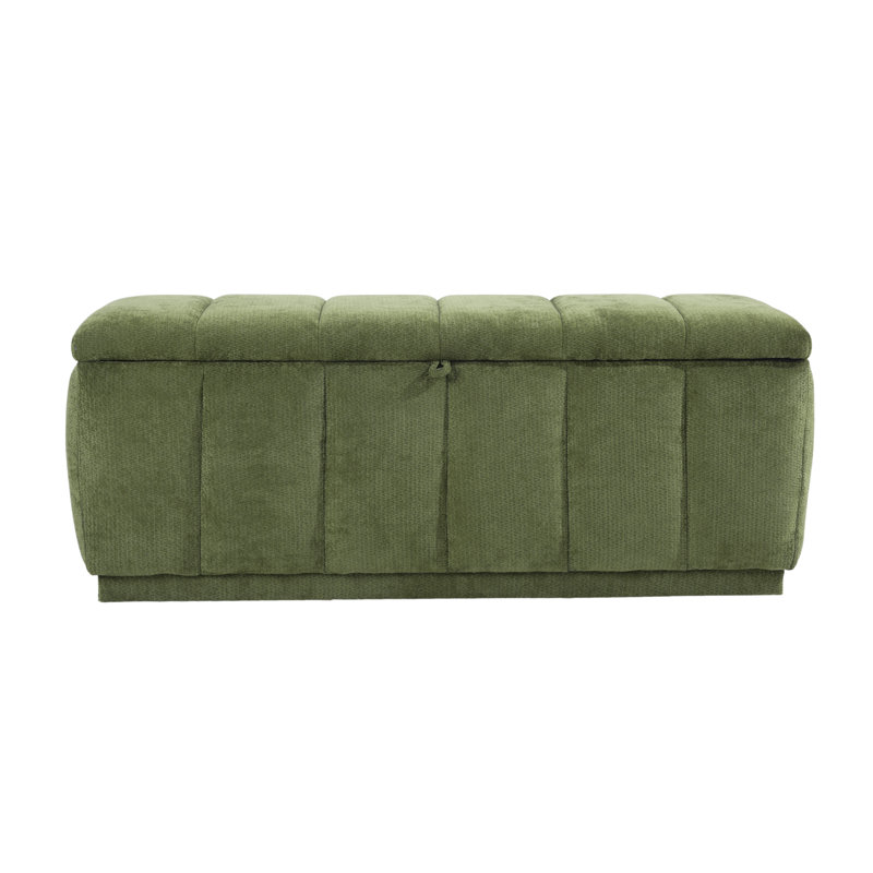 Banc de rangement rembourré, banc de chambre à coucher pour salon / couloir / bout de lit, Vert