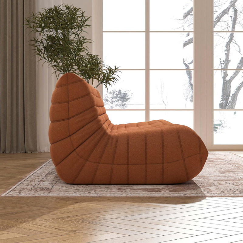 Fireside Chair, Lazy Floor Sofa Couch, Corner Bean Bag Chair, Sofa, Corner Chair Sofa, Orange Teddy