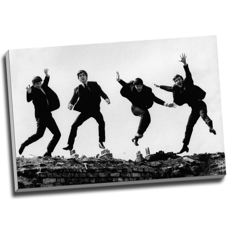 The Beatles Jumping - Wrapped Canvas Art Prints