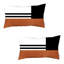 Ensemble de 2 housses de coussin lombaires géométriques brunes