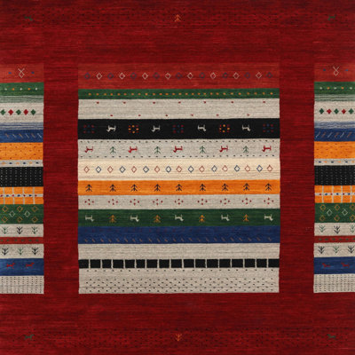 Tapis contemporain rouge / beige Kleon