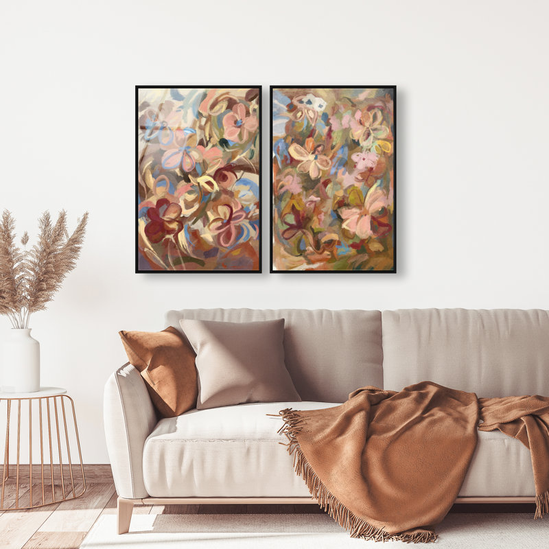 Moving Eden Set Set by Oliver Gal, 74"H x 50"W, Black Floater Frame