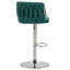 Ensemble de 2 tabourets de bar tissés torsadés, pivotant à 360 ° et chaises de bar chromées réglables en hauteur pour îlot de cuisine, pub et café, vert / caramel-1067193928