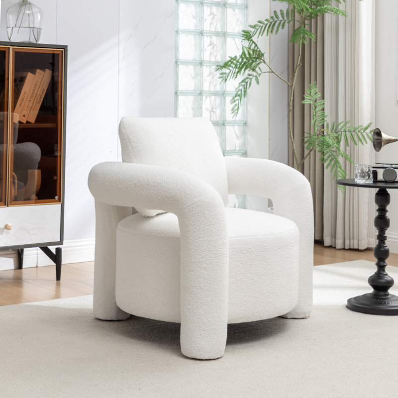 Chaise d'appoint rembourrée Iryanna, Blanc