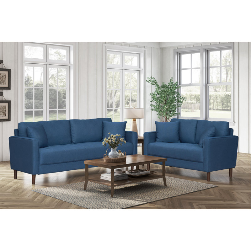 1 pièce, 76.5" W, Blue Fabric