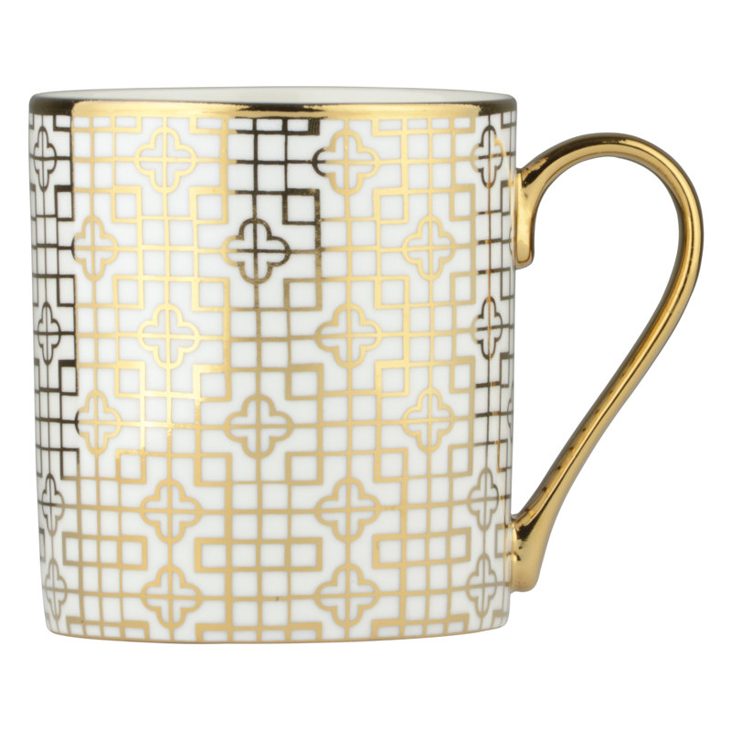 Bernella Porcelain Coffee Mug, Gold