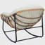 Chaise berçante d'extérieur en osier avec coussin Barton-100852012
