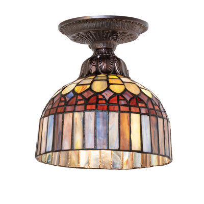 8" Wide Tiffany Candice Flushmount