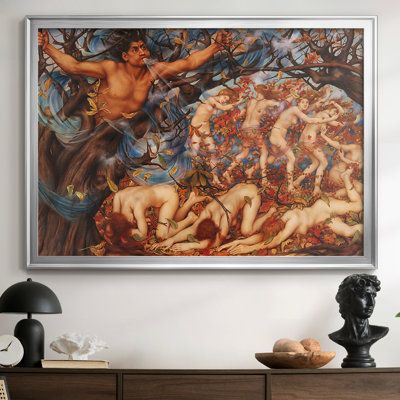 Boreas and the Fallen Leaves-Evelyn De Morgan-Framed Gallery Wrapped Canvas-c. 1910–1914