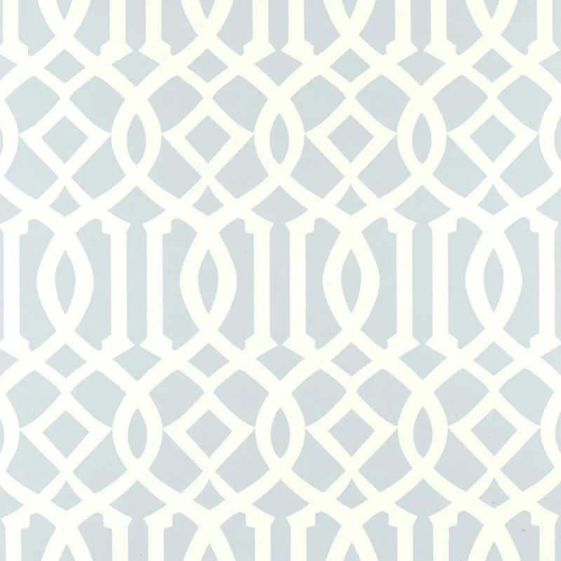 Imperial Trellis Wallpaper, Soft Aqua